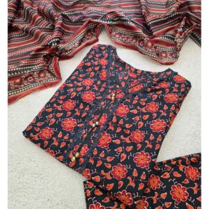 BIN SAEED-FLORAL/STRIPES (S,L)