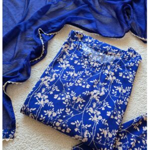 PRINTED LINEN-ROYAL (S)